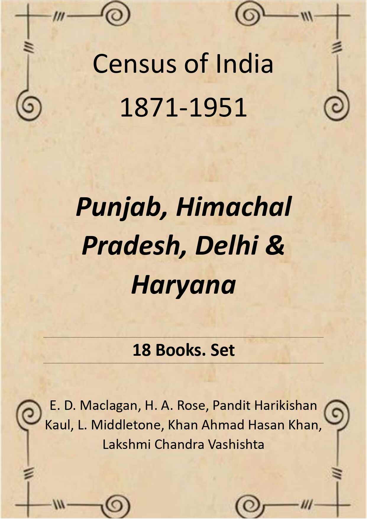 Census of India 1871-1951: Punjab, Himachal Pradesh, Delhi & Haryana - Gyan Books - Swadesiicart
