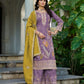 Anaita Purple Shimmer Stitched Plazzo Suit With Codding Dori & Sequence Work