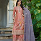 Anaita Peach Shimmer Stitched Plazzo Suit With Codding Dori & Sequence Work
