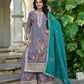 Anaita Grey Shimmer Stitched Plazzo Suit With Codding Dori & Sequence Work