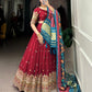 Lorenvalley Maroon Georgette Sequins and Thread Embroidery Work Lehenga Choli | Swadesiicart