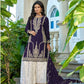 Anaita Violet Chinon Stitched Plazzo Suit With Codding Dori & Sequence Work