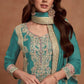 Anaita Teal Green Embroidered Silk Salwar Suit