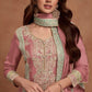 Anaita Dark Peach Embroidered Silk Salwar Suit