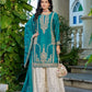 Anaita Blue Chinon Stitched Plazzo Suit With Codding Dori & Sequence Work