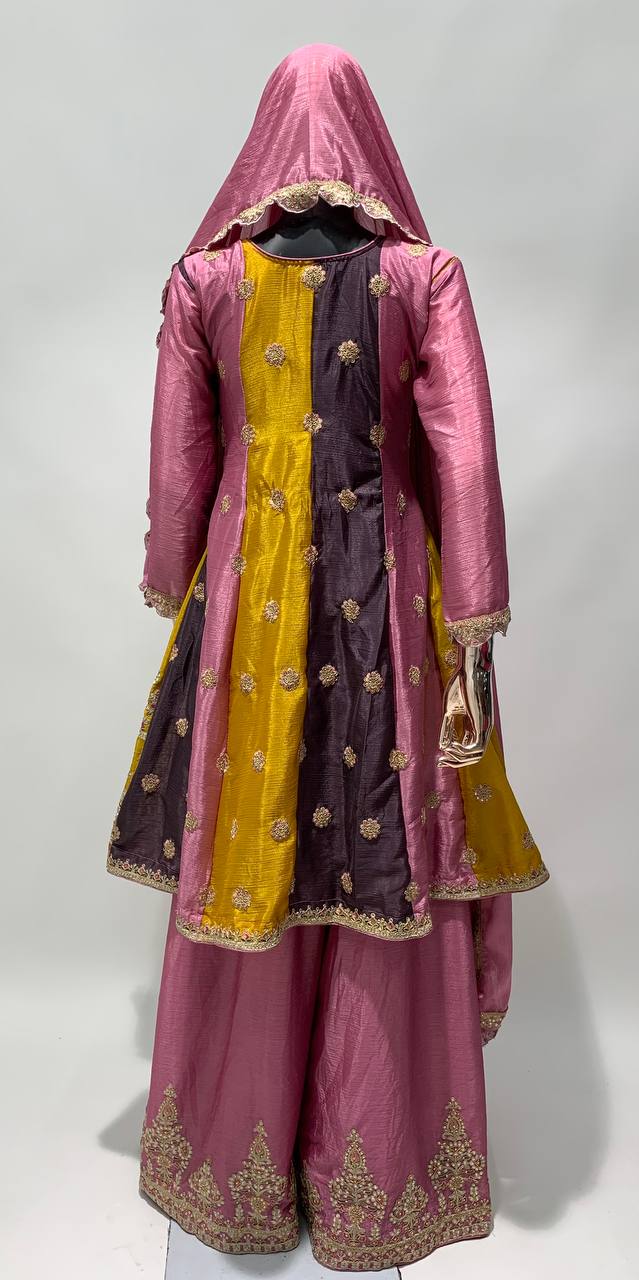 Lorenvalley Multicolor Chinon Embroidery With Sequince Work Salwar Kameez Stitched | Swadesiicart