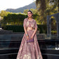 Lorenvalley Onionpink Tussar Silk Floral Print Lehenga Choli with Koti | Swadesiicart