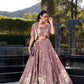 Lorenvalley Onionpink Tussar Silk Floral Print Lehenga Choli with Koti | Swadesiicart