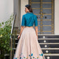 Lorenvalley Fashion Offwhite Tussar Silk Floral Print Lehenga Choli - Swadesiicart