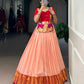 Lorenvalley Fashion Peach Cotton Silk Zari Weaving Work Lehenga Choli - Swadesiicart