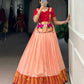 Lorenvalley Fashion Peach Cotton Silk Zari Weaving Work Lehenga Choli - Swadesiicart