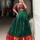 Lorenvalley Fashion Green Poly Cotton Zari Weaving Work Lehenga Choli With Koti - Swadesiicart