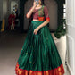 Lorenvalley Fashion Green Poly Cotton Zari Weaving Work Lehenga Choli With Koti - Swadesiicart