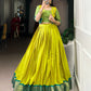 Lorenvalley Fashion Parotgreen Poly Cotton Zari Weaving Work Lehenga Choli With Koti - Swadesiicart