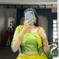 Lorenvalley Fashion Parotgreen Poly Cotton Zari Weaving Work Lehenga Choli With Koti - Swadesiicart