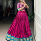 Lorenvalley Fashion Pink Poly Cotton Zari Weaving Work Lehenga Choli With Koti - Swadesiicart