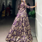 Lorenvalley Fashion Viovet Tasar Silk Floral Print Lehenga Choli with Koti | Swadesiicart