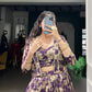 Lorenvalley Fashion Viovet Tasar Silk Floral Print Lehenga Choli with Koti | Swadesiicart