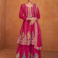 Lorenvalley Magenta Chinon Embroidery With Sequince Work Salwar Kameez Stitched | Swadesiicart