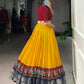 Lorenvalley Fashion Mustard Poly Cotton Printed With Zari Weaving Lehenga Choli - Swadesiicart