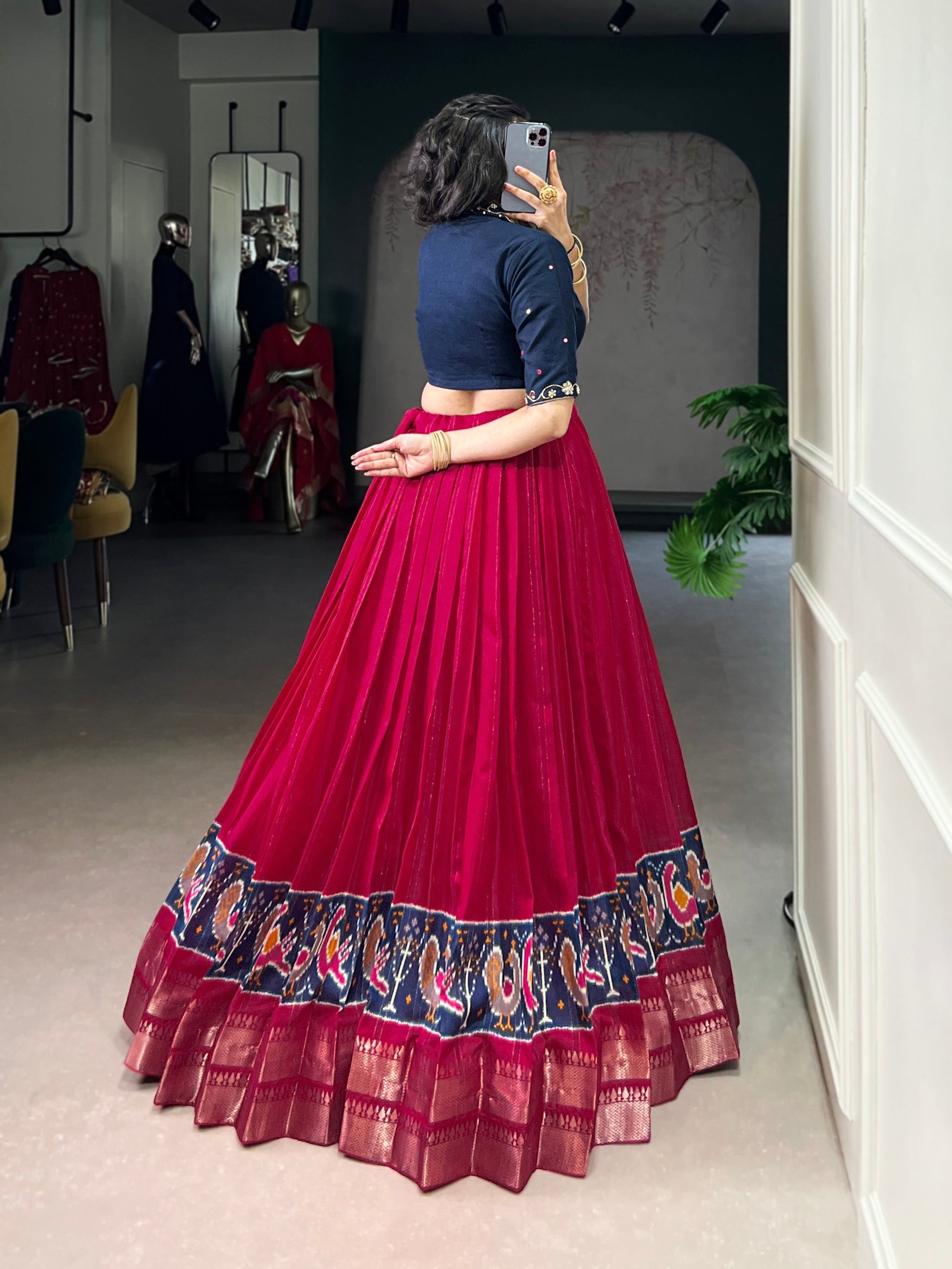 Lorenvalley Fashion Pink Poly Cotton Printed With Zari Weaving Lehenga Choli - Swadesiicart