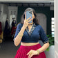 Lorenvalley Fashion Pink Poly Cotton Printed With Zari Weaving Lehenga Choli - Swadesiicart