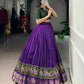 Lorenvalley Fashion Purple Poly Cotton Printed With Zari Weaving Lehenga Choli - Swadesiicart