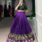 Lorenvalley Fashion Purple Poly Cotton Printed With Zari Weaving Lehenga Choli - Swadesiicart