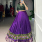 Lorenvalley Fashion Purple Poly Cotton Printed With Zari Weaving Lehenga Choli - Swadesiicart
