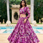 Lorenvalley Wine Georgette Chex beautiful Floral Print ethnic Co-ord Set - Swadesiicart