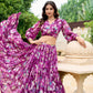 Lorenvalley Wine Georgette Chex beautiful Floral Print ethnic Co-ord Set - Swadesiicart