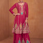 Lorenvalley Magenta Chinon Embroidery With Sequince Work Salwar Kameez Stitched | Swadesiicart