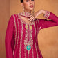 Lorenvalley Magenta Chinon Embroidery With Sequince Work Salwar Kameez Stitched | Swadesiicart