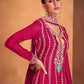 Lorenvalley Magenta Chinon Embroidery With Sequince Work Salwar Kameez Stitched | Swadesiicart