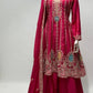 Lorenvalley Magenta Chinon Embroidery With Sequince Work Salwar Kameez Stitched | Swadesiicart