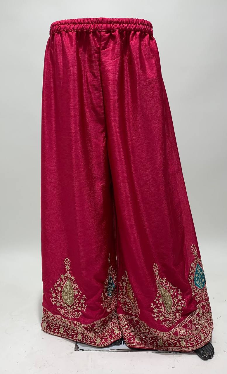 Lorenvalley Magenta Chinon Embroidery With Sequince Work Salwar Kameez Stitched | Swadesiicart
