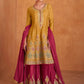 Lorenvalley Yellow Chinon Embroidery With Sequince Work Salwar Kameez Stitched | Swadesiicart