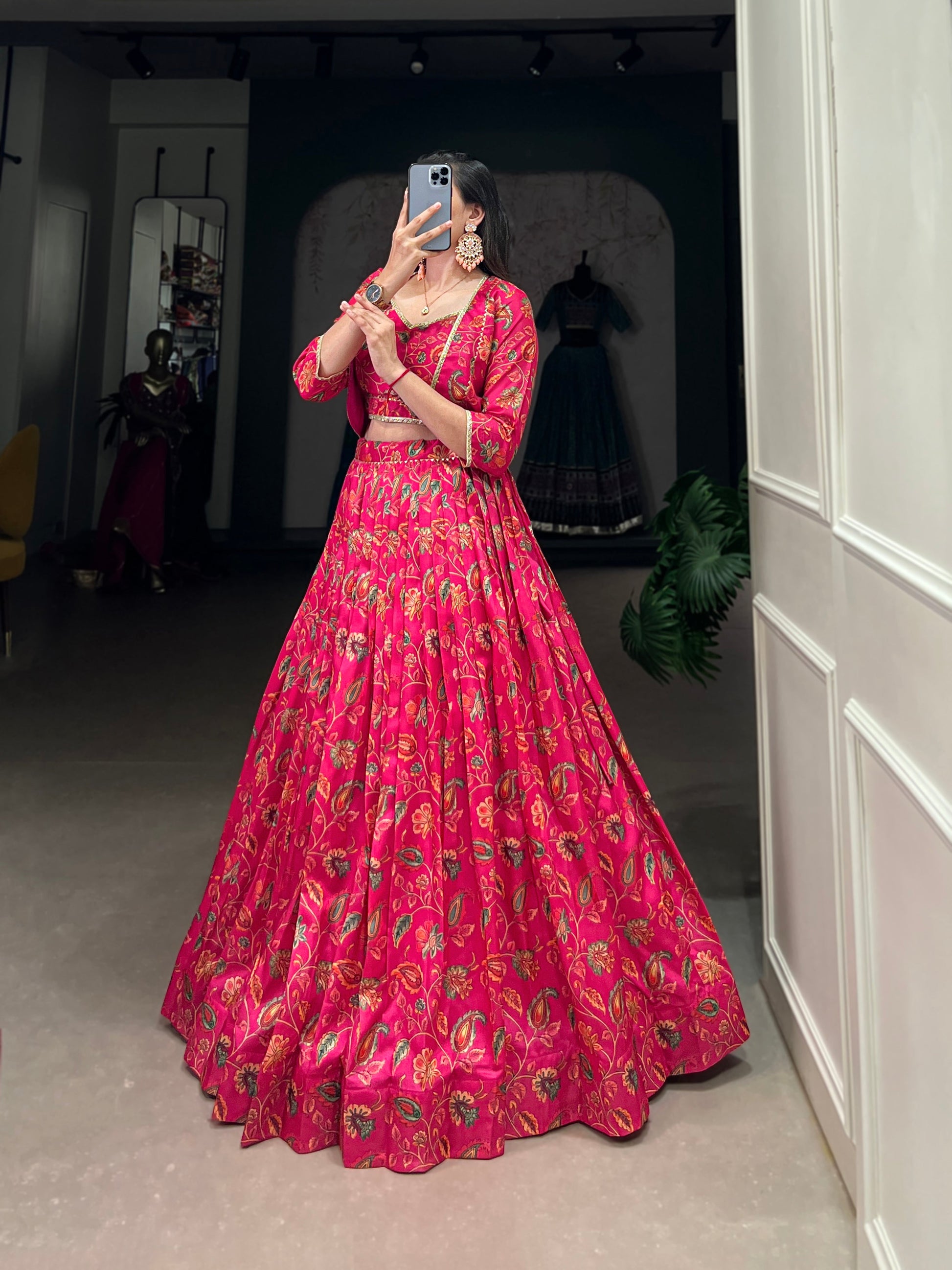 Lorenvalley Pink Tussar Silk Floral Print With Gota Patti Touch Up ethnic Co-ord Set - Swadesiicart