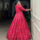 Lorenvalley Pink Tussar Silk Floral Print With Gota Patti Touch Up ethnic Co-ord Set - Swadesiicart