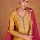Lorenvalley Yellow Chinon Embroidery With Sequince Work Salwar Kameez Stitched | Swadesiicart