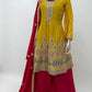 Lorenvalley Yellow Chinon Embroidery With Sequince Work Salwar Kameez Stitched | Swadesiicart