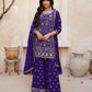 Lorenvalley Purple Georgette Embroidery With Sequince Work Salwar Kameez Stitched | Swadesiicart