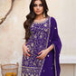 Lorenvalley Purple Georgette Embroidery With Sequince Work Salwar Kameez Stitched | Swadesiicart