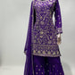 Lorenvalley Purple Georgette Embroidery With Sequince Work Salwar Kameez Stitched | Swadesiicart