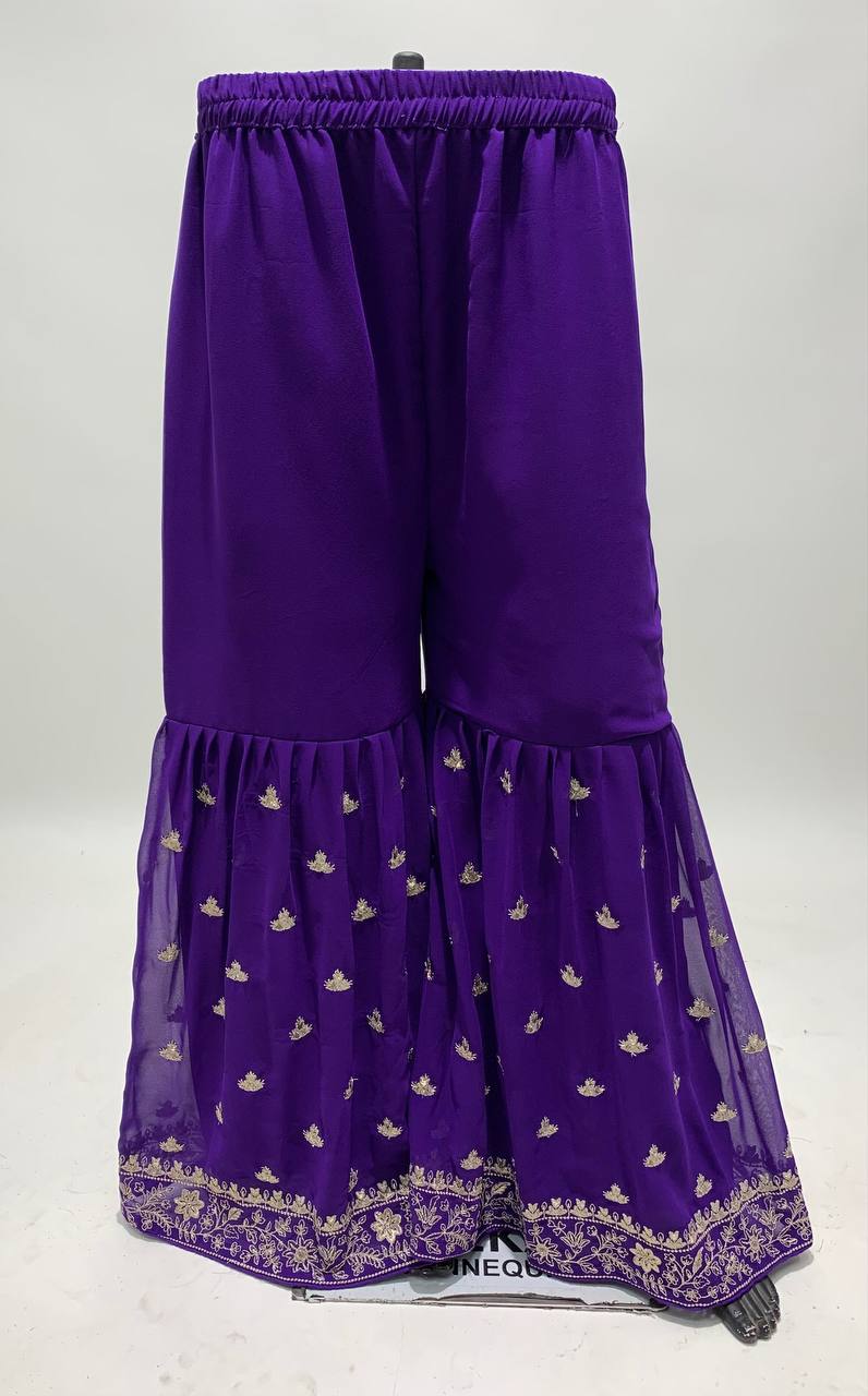 Lorenvalley Purple Georgette Embroidery With Sequince Work Salwar Kameez Stitched | Swadesiicart
