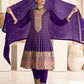 Lorenvalley Purple Chinon Embroidery With Sequince Work Salwar Kameez Stitched | Swadesiicart