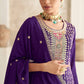 Lorenvalley Purple Chinon Embroidery With Sequince Work Salwar Kameez Stitched | Swadesiicart