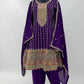 Lorenvalley Purple Chinon Embroidery With Sequince Work Salwar Kameez Stitched | Swadesiicart