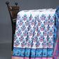 White And Cloud Blue Printed Cotton Sareecotton Saree-C569 By Gayathri Reddy Designer Studio | Swadesiicart