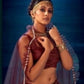 Anaita Maroon Organza Lehenga Choli With Sequence & Thread Work